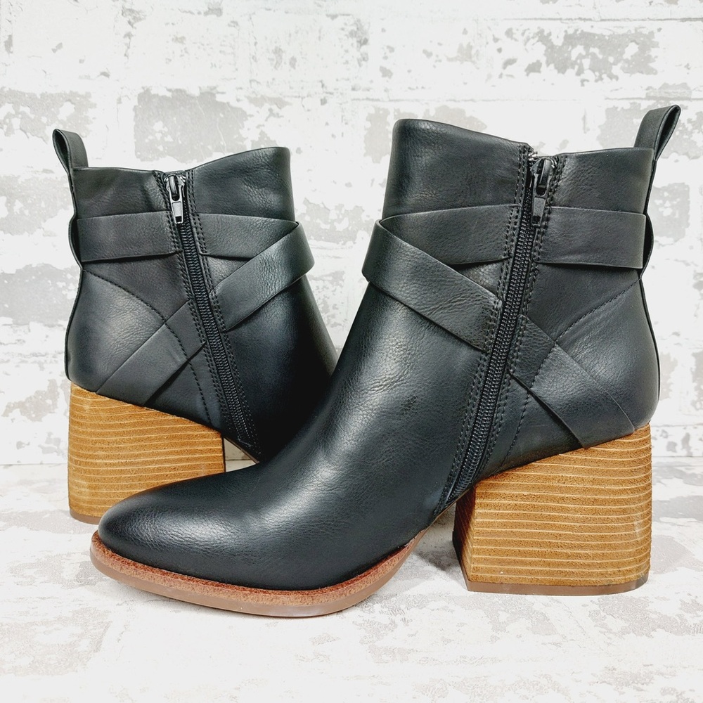 NEW Kork Ease Joelle Black Leather Ankle Boots H787 - Picture 5 of 13